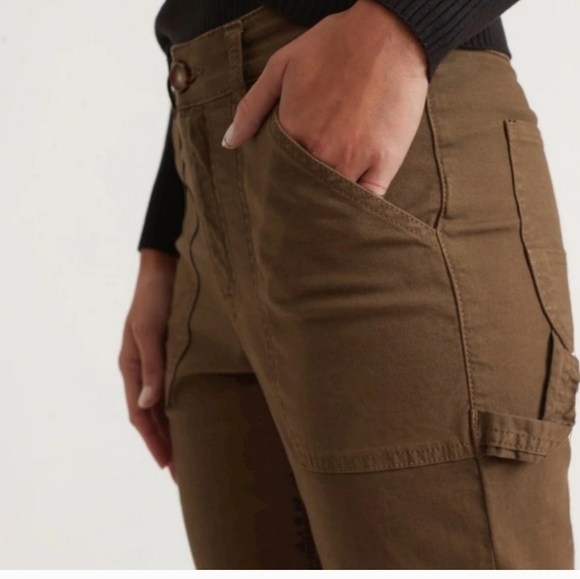 Marine Layer Maya Slim Straight Utility Pant In Olive 4 - Picture 2 of 13